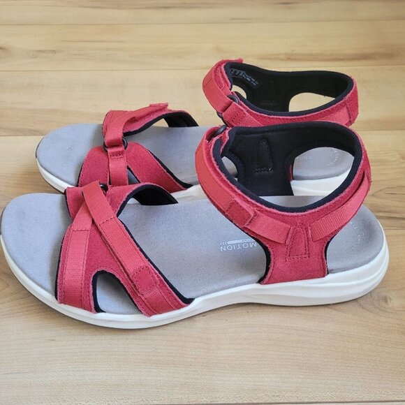Clarks Womens Solan Drift Hook & Loop Strap Sandals Red Size 9.5 - Picture 4 of 11